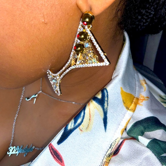 Martini Girl Statement Earrings - Picture 5 of 11